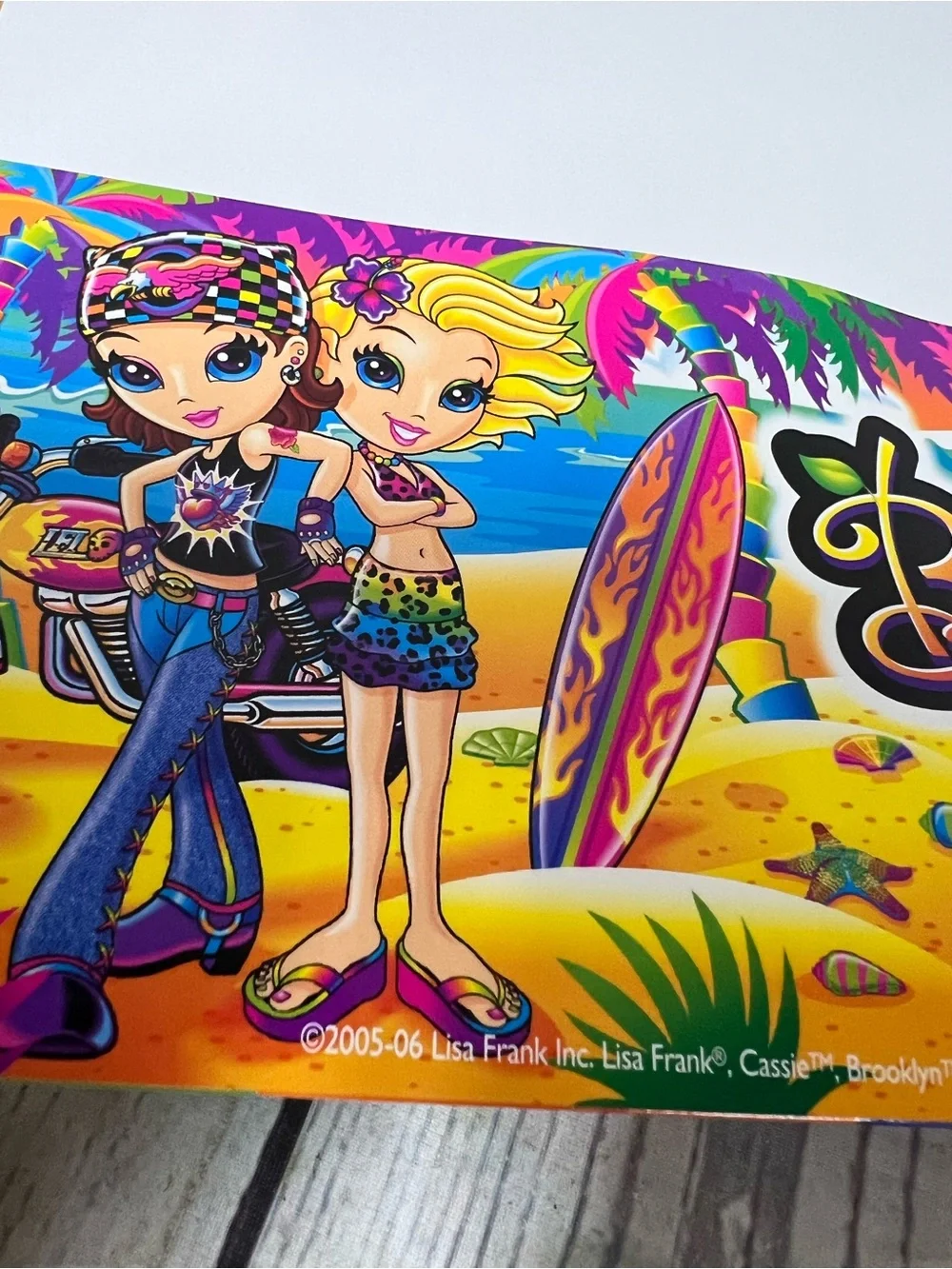 Vintage Lisa Frank Best Budz Brooklyn Cassie Board Bike Pocket Folder 05-06 Y2K